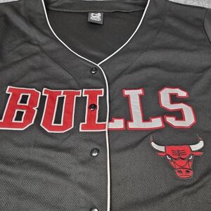 Chicago Bulls NBA Baseball Jersey Ultra Game Cropped Tie Front Size: 2X